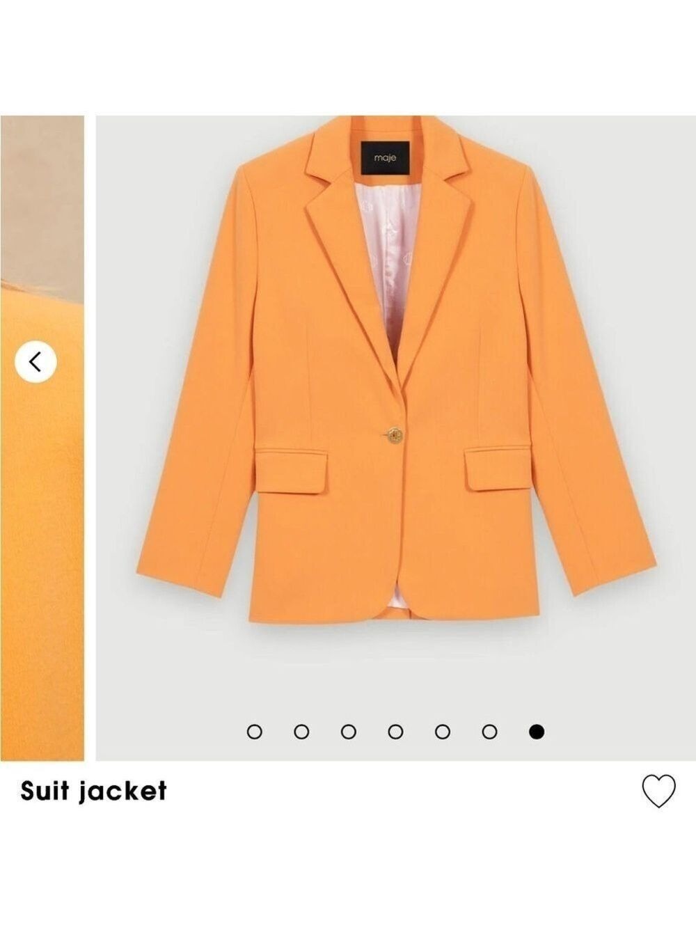 Maje Vibrant Orange Women's Blazer - Picture 6 of 11